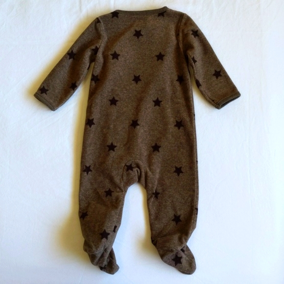 child of mine by carter's bear face fleece snap footie sleeper pajamas 6 months - Picture 6 of 6